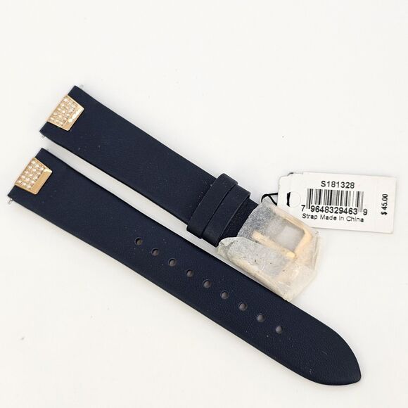 FOSSIL Original Replacement Leather Strap S181328 Watch Band Blue 18MM - Picture 1 of 8